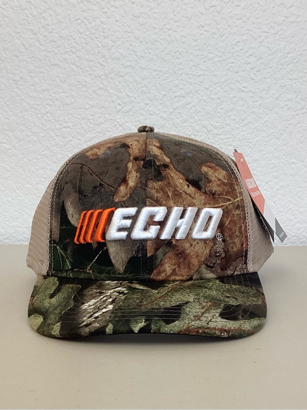 Echo NWT Power Equip Camo Trucker Baseball Snapback Cap Hat Mossy Oak Green Tan
